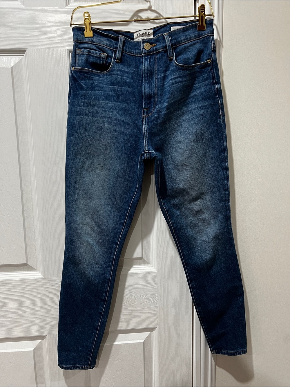 Frame Ali High Rise Cigarette Jeans Size 27 Mid Wash Blue Denim Stretch